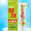 韩国进口 O-ZONE9928 8无儿童牙膏60g 青苹果味正品防蛀少量吞咽