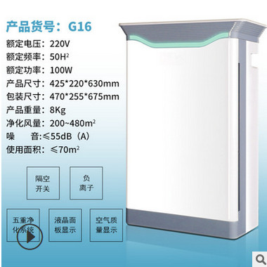 厂家直销带APP液晶显示屏除味除甲醛紫外线负离子智能空气净化器图3