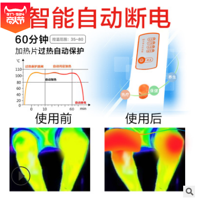 艾芯电加热艾宝 电加热款无烟艾灸热敷包加绒 护腰暖宫图3