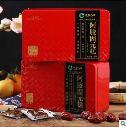 山东特产 东阿即食阿胶固元糕 批发铁盒阿胶固元糕500克 一件图2