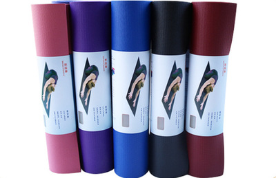 高密度pvc瑜伽垫 6mm瑜伽橡胶环保防滑黑垫 健身初学者瑜伽垫