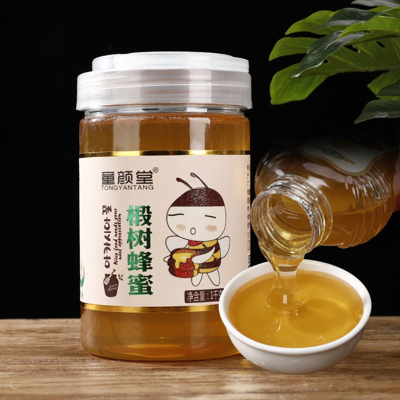 童颜堂瓶装蜂蜜批发 1000g洋槐枣花百花蜂蜜农家自产蜂蜜一件代发图2