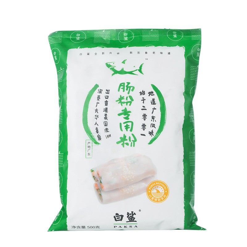 优质优价白鲨牌肠粉专用粉 广东风味肠粉粉 500g*20包/箱装图5