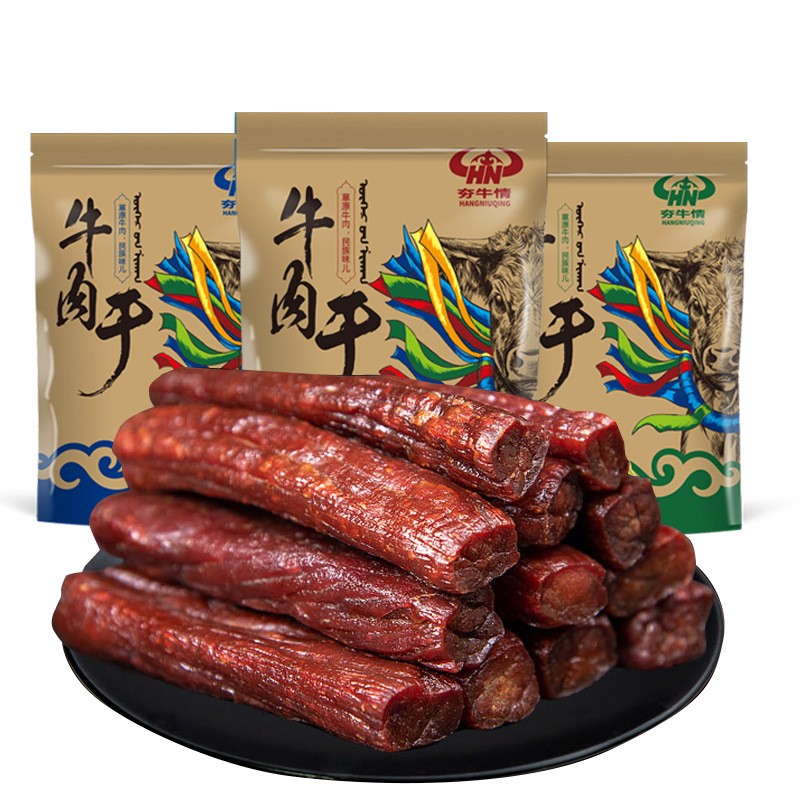 内蒙特产 夯牛情手撕牛肉干风干牛肉原味香辣孜然独立包批发500g图4