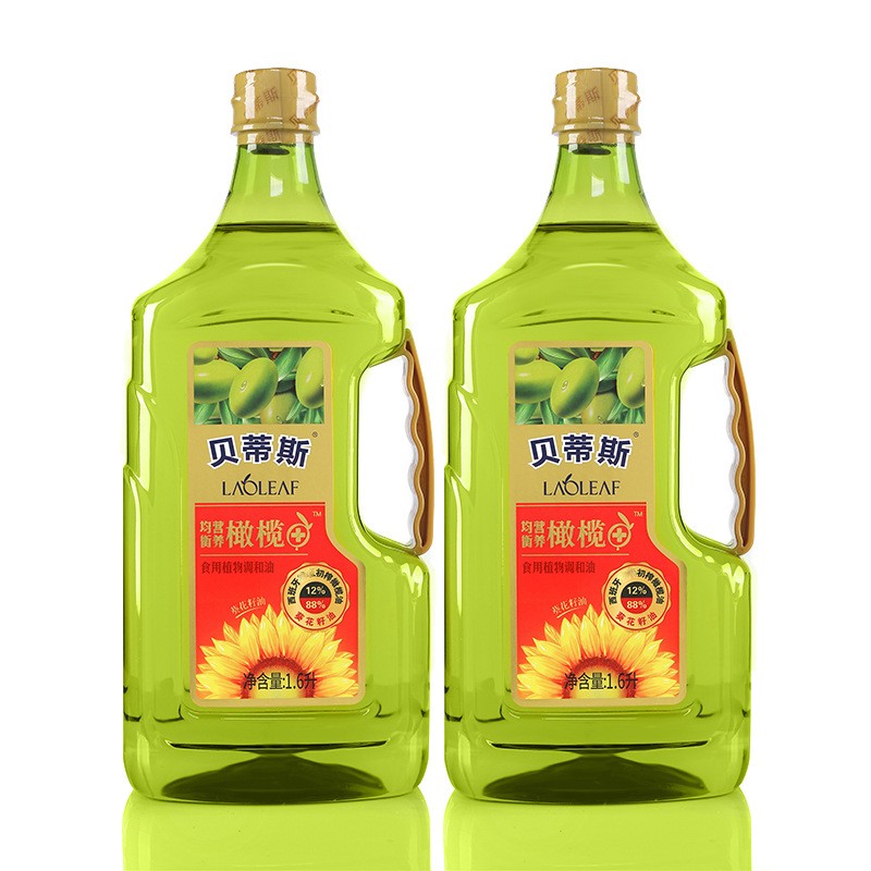 贝蒂斯葵花籽橄榄调和油1.6L*2礼盒食用油 含12%特级初榨橄榄油图2