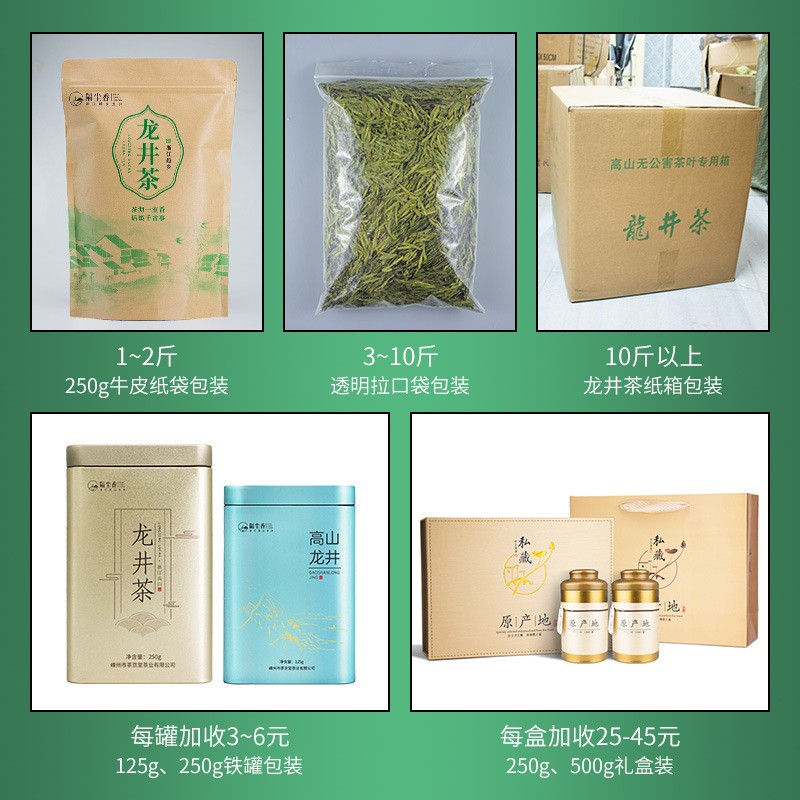 一杯香厂家批发2022新茶雨前龙井茶 绿茶 越乡龙井大佛散装茶叶图4