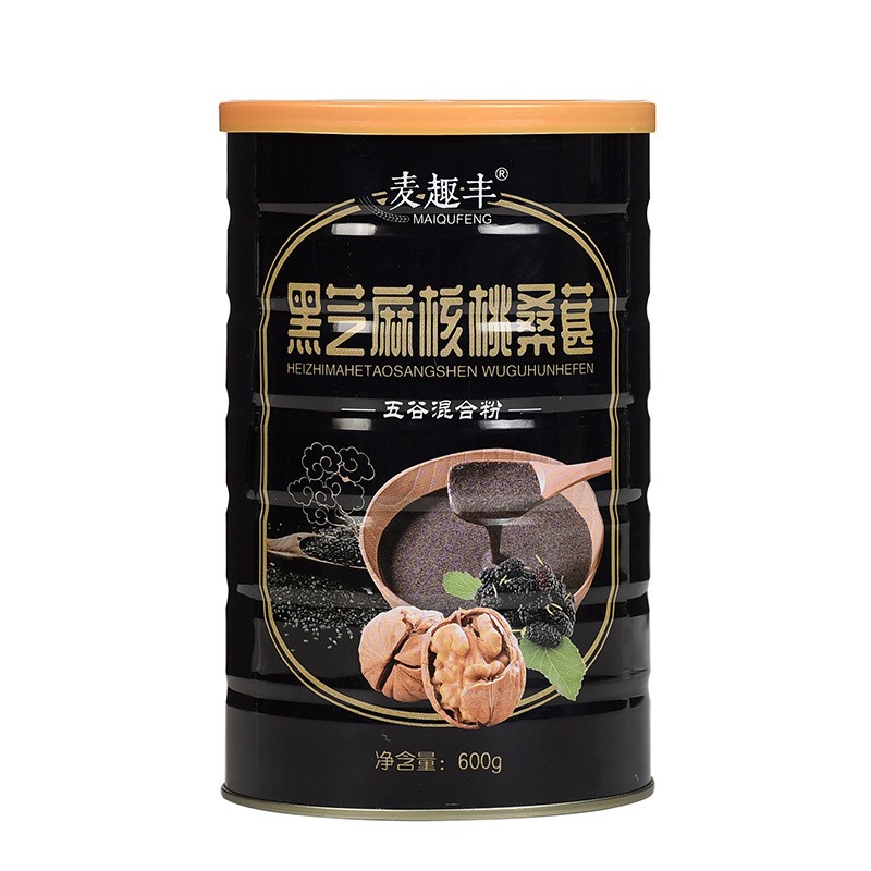 黑芝麻桑葚粉核桃粉黑豆粉糊代餐粉五谷粉冲饮食品代加工600g图5