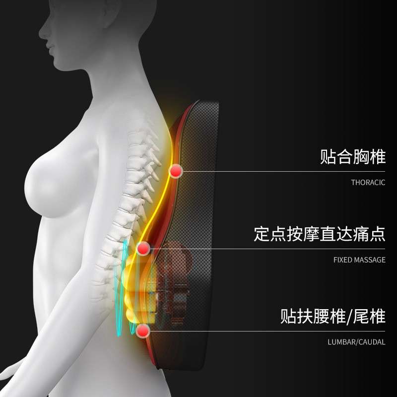 肩颈椎按摩器多功能颈部背部腰部颈肩脖子全身电动枕头电动按摩枕图5