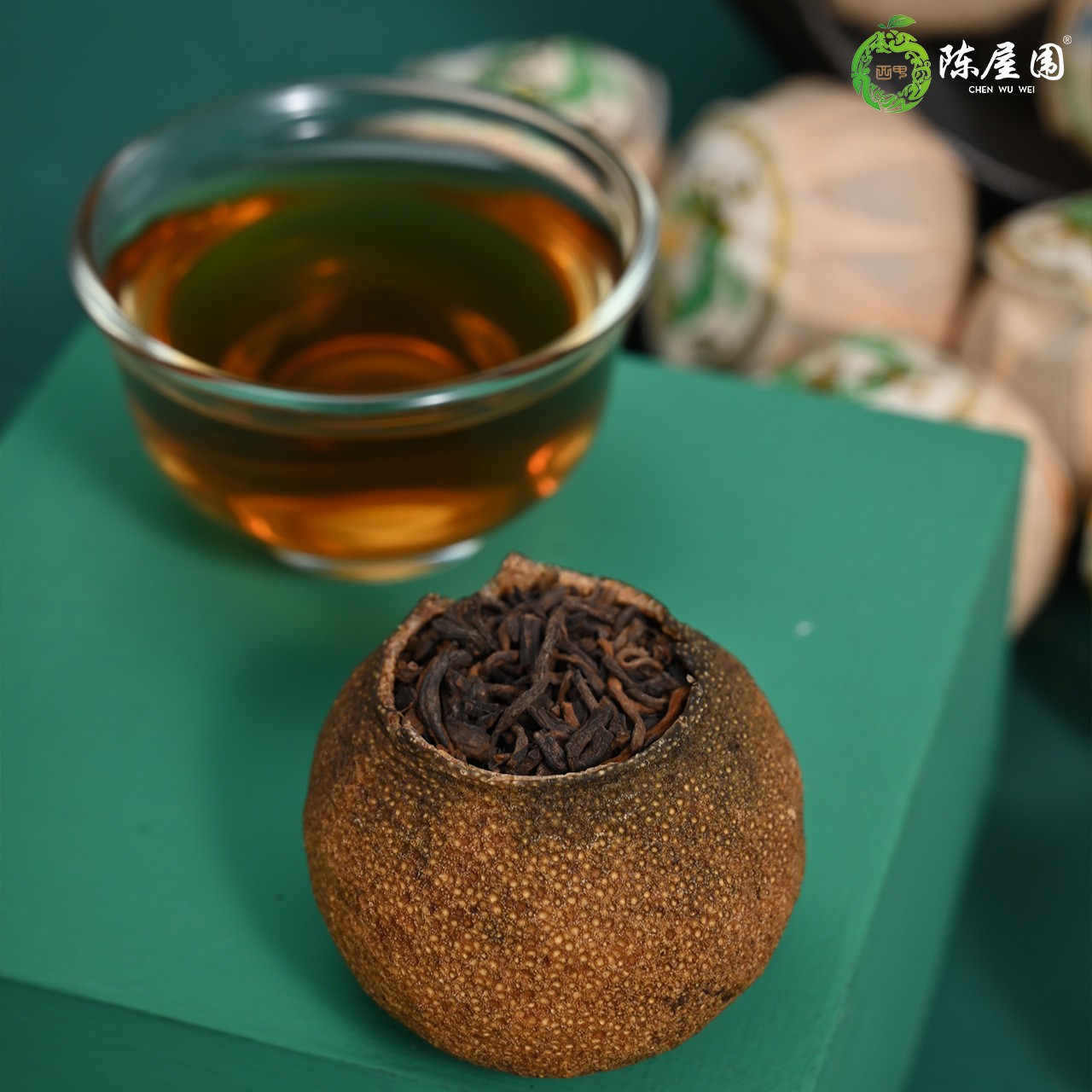 陈屋围西甲圈枝驳枝小青柑普洱茶新会小青柑熟茶散装袋装500g图3