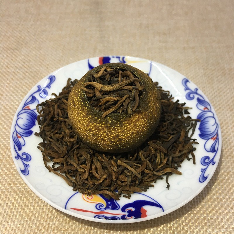 梅江小青柑普洱茶熟茶节庆礼品 盒装生晒柑橘普茶小罐装厂家可订图3