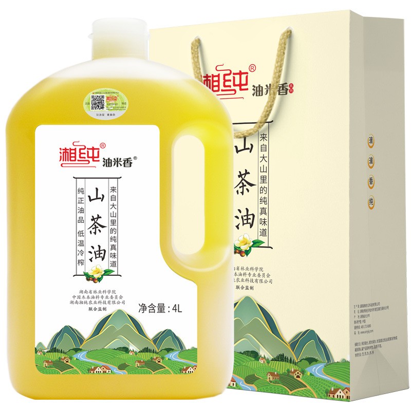 山茶油4L大桶装植物油厂家直供一级冷榨纯茶油月子油茶籽油食用油图5