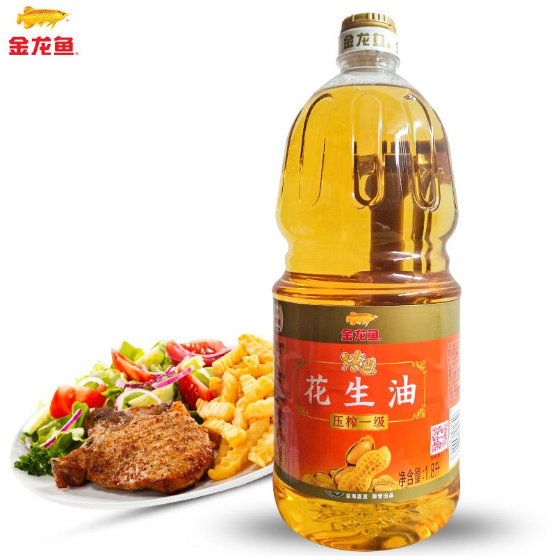 金龙鱼 浓香压榨一级花生油1.8L/瓶 炒菜烹饪食用油图2