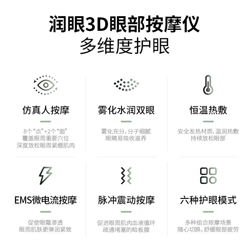 智能雾化眼部按摩仪润眼仪家用充电EMS眼部按摩仪润眼仪蒸汽眼罩图4