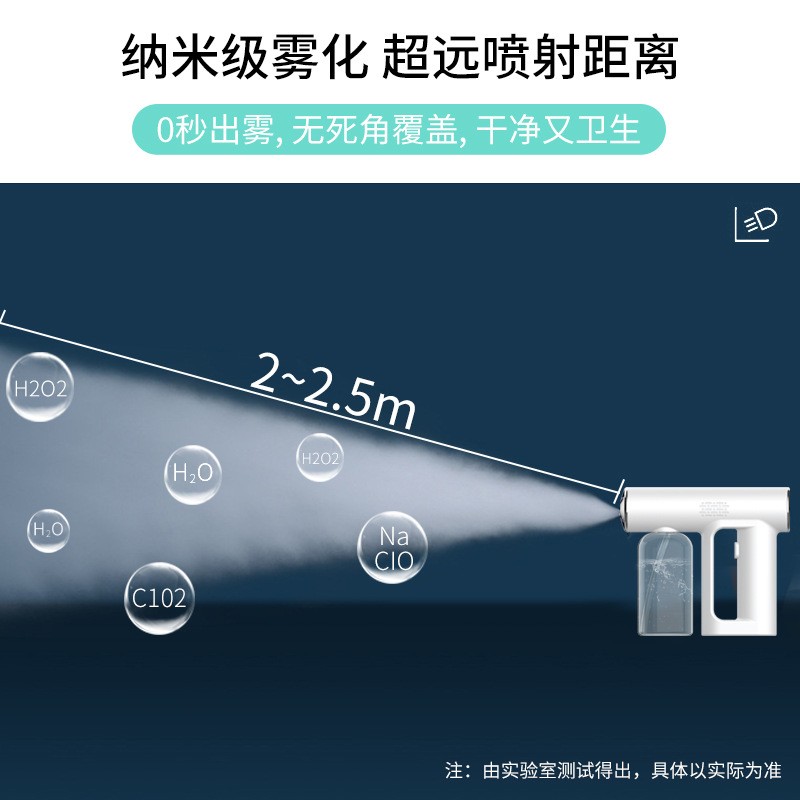 现货 消毒喷雾枪 蓝光纳米消毒枪家用消毒杀菌雾化机常温喷雾器图2