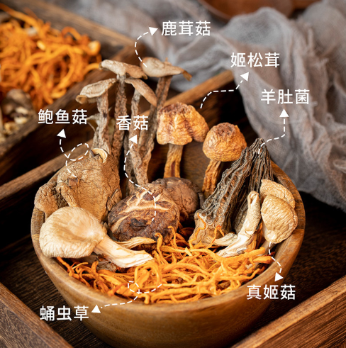 云南七彩菌汤包 无红枣枸杞 羊肚菌竹荪菌菇汤料包 抖音直播代发图4