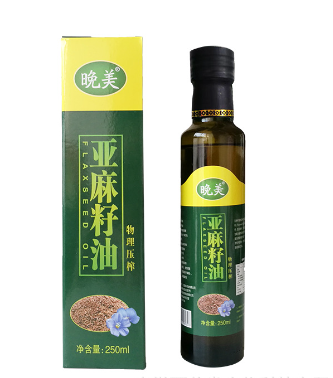 晚美冷榨亚麻籽油胡麻油500毫升玻璃瓶食用油老人孕妇宝宝月子油图2